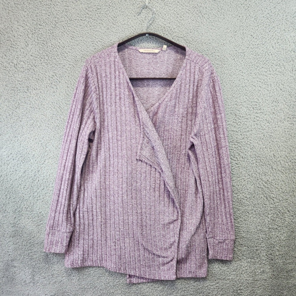 Soft Surroundings Open Front Cardigan Womens Medium Purple Long Sleeve Layering